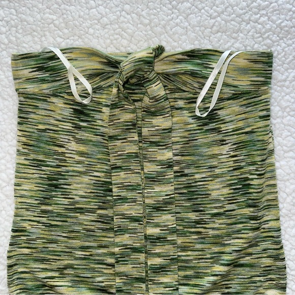 Y2K VTG tube top tie front green Ann Taylor LOFT petites 90s 2000s strapless MP - Picture 2 of 8